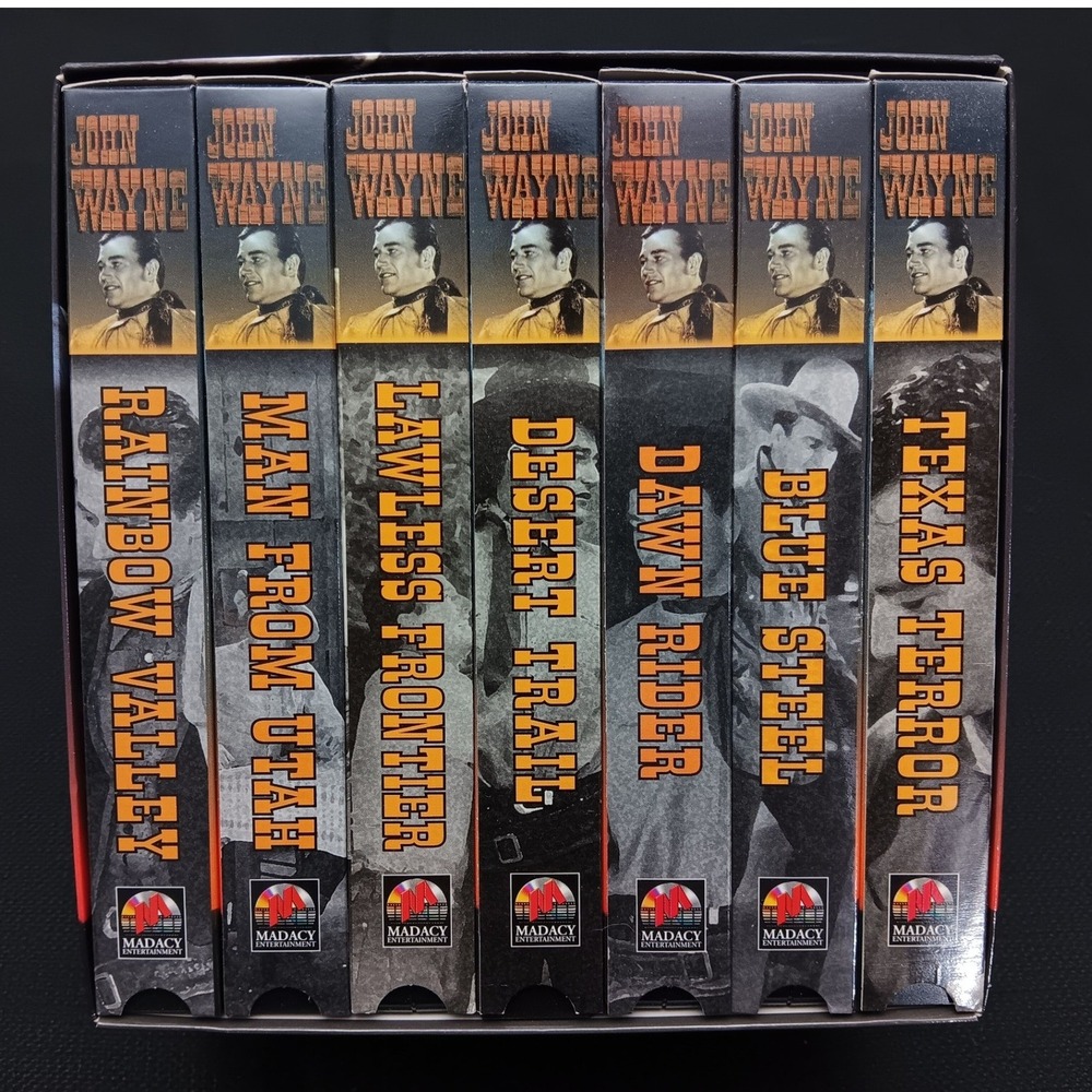 John Wayne Collection 7 VHS Box Set Special Edition Madacy Early Westerns Duke